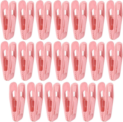 Litoexpe 20 Pcs Pink Velvet Hangers Clips, Pants Hangers Velvet Clips, Strong Finger Flocked Clips for Thin Felt Hangers