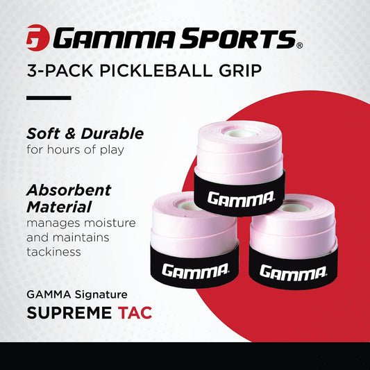 Gamma Sports Supreme Overgrip for Tennis, Pickleball, Squash, Badminton, and Racquetball Racquets, Multiple Pack Sizes and Colors