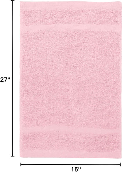Avalon Towels Salon Towel - Pink Hand Towels Bulk Pack of 24 - 100% Cotton Absorbent Spa, Facial & Gym Towel for Working Out - 16x27 Inches (Not Bleach Proof)