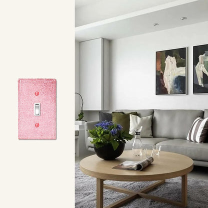Pink Shiny Rhinestones Wall Plate Cover Bling Light Switch Cover Plate Shiny Pink Rhinestones Wall Plates Outlet Covers Light Switch Decorative Covers