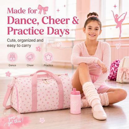 BTOOP Duffle Bag for Gym Sports Women Girls Workout Travel Bag Weekender with Shoe Compartment and Wet Pocket