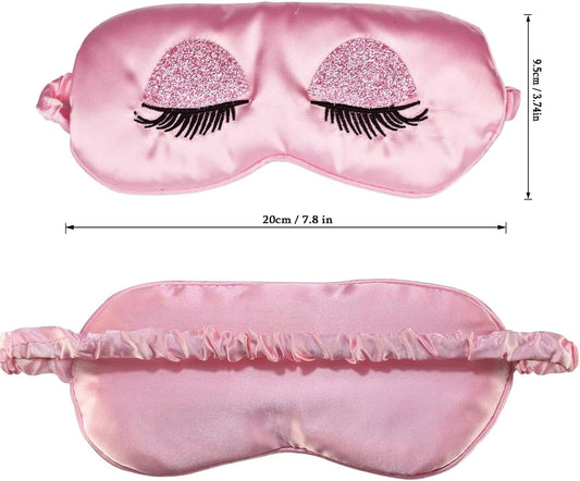 Sleep Mask, Ulbemoll Silk Eye Mask Satin Blindfold Smooth Soft Breathable Travel Eye Cover Eyeshade Gifts with Elastic Strap for Women Girls Valentine's & Mother Day- Pink