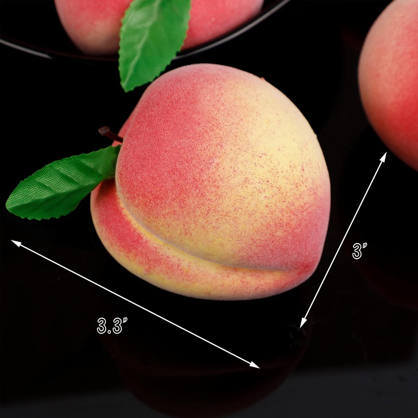 Happy Trees 12pcs Artificial Peach Simulation Fruit for Home Kitchen Table Cabinet Party Décor Photography Props Food