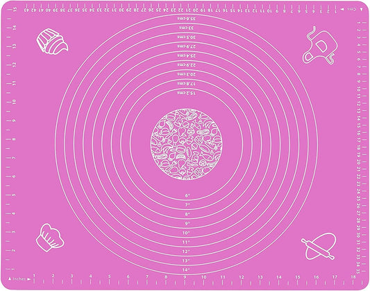 Silicone Baking Mat for Pastry Rolling Dough with Measurements (20" x 16 ", pink)
