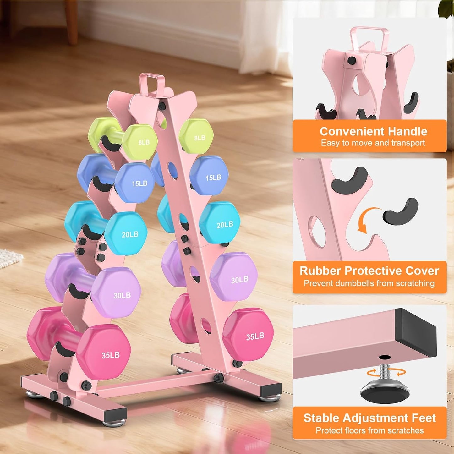 TomCare 6-Tier|5-Tier|4-Tier|2-Tier Dumbbell Rack Stand Only, Weight Rack for Home Gym Storage Stand for Weights Metal Weight Stand Dumbbell Holder (Dumbells not Included)