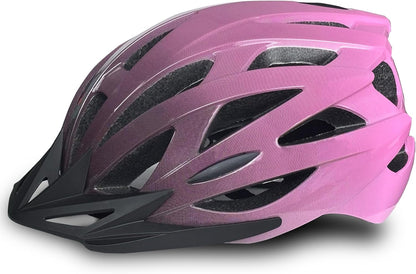 Road Bike Helmet Adult Men & Women, Adjustable Lightweight Design (22-24.5 Inches) - Vented, Removable Visor & Reflective White, for Day and Night Commuting & Sports | CPSC Certified