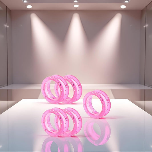 5Pcs Pink Silicone Scissors Finger Rings Grips Grooming Shear Thumb Inserts Finger Protector Ring for Barber Hair Cutting Scissors Pet Shears Hair Cutting Tools