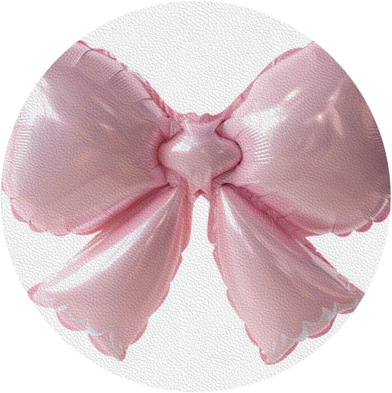 Light Pink Bow Balloon Drinks Coasters Set of 4 Leather Drink Coasters for Tabletop Protection Heat Resistant Bar Cup Mat Pad
