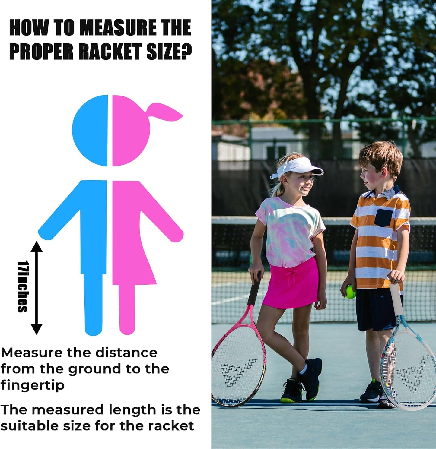 AMA SPORT Kids Tennis Racket for Junior Toddlers Starter Kit 17-25" Tennis Racquet for Girls and Boys with 420D Nylon Shoulder Strap Bag
