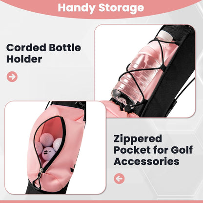 ULTIMATE Golf Stand Bag, Lightweight Sunday Golf Bag w/2 Way Top Dividers, Pocket & Bottle Holder, Pitch n Putt Small Golf Bag for Driving Range, Par 3, Executive Courses