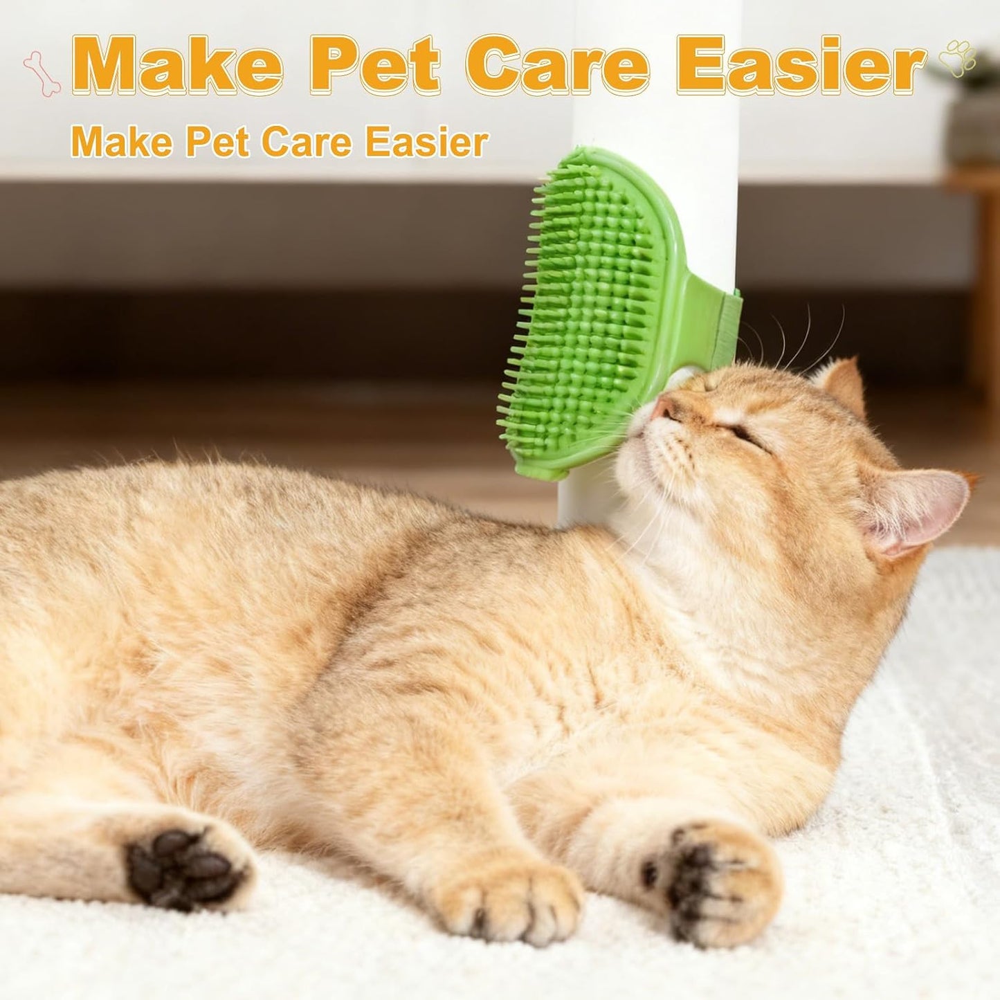 Dog Bath Brush, Silicone Pet Shampoo Brush with Adjustable Ring Handle Massage Scrubber Comb(2Pcs, Pink), for Long Short Hair Dogs and Cats Bathing Cleaning Shampooing