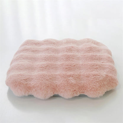 Lifup Square Chair Pads Memory Foam Seat Cushion Soft Cozy Plush Non Slip Thick Pad with Ties and Removable Cover for Dining Room, Office Pink 14 x 14 Inch