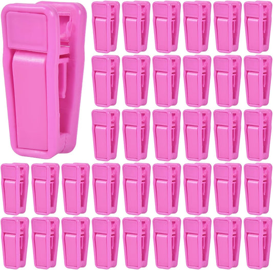 KISEER 40 Pcs Plastic Baby Hanger Clips Slim-line Finger Clips Set for Clothes Hanger Velvet Hanger (Pink)