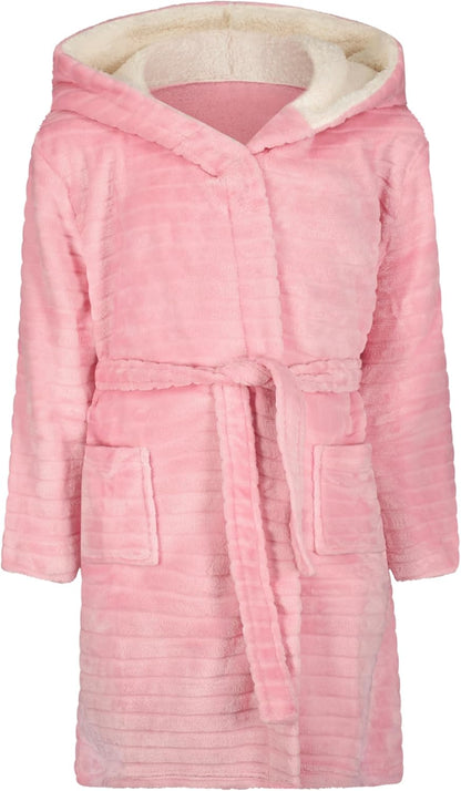 US Angels Plush Robe For Girls- Plush Winter PJ Robe With Pockets, Hoodie & Belt- Ultra-Soft Bathrobe