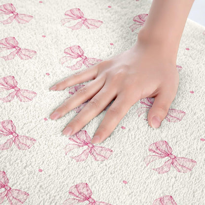 Erosebridal Pink Bow Bathroom Rugs 20"x 32" Girls Cute Coquette Bow Bath Mat Modern Fashion Light Pink Doormat Aesthetic Girly Princess Non Slip Bath Rug