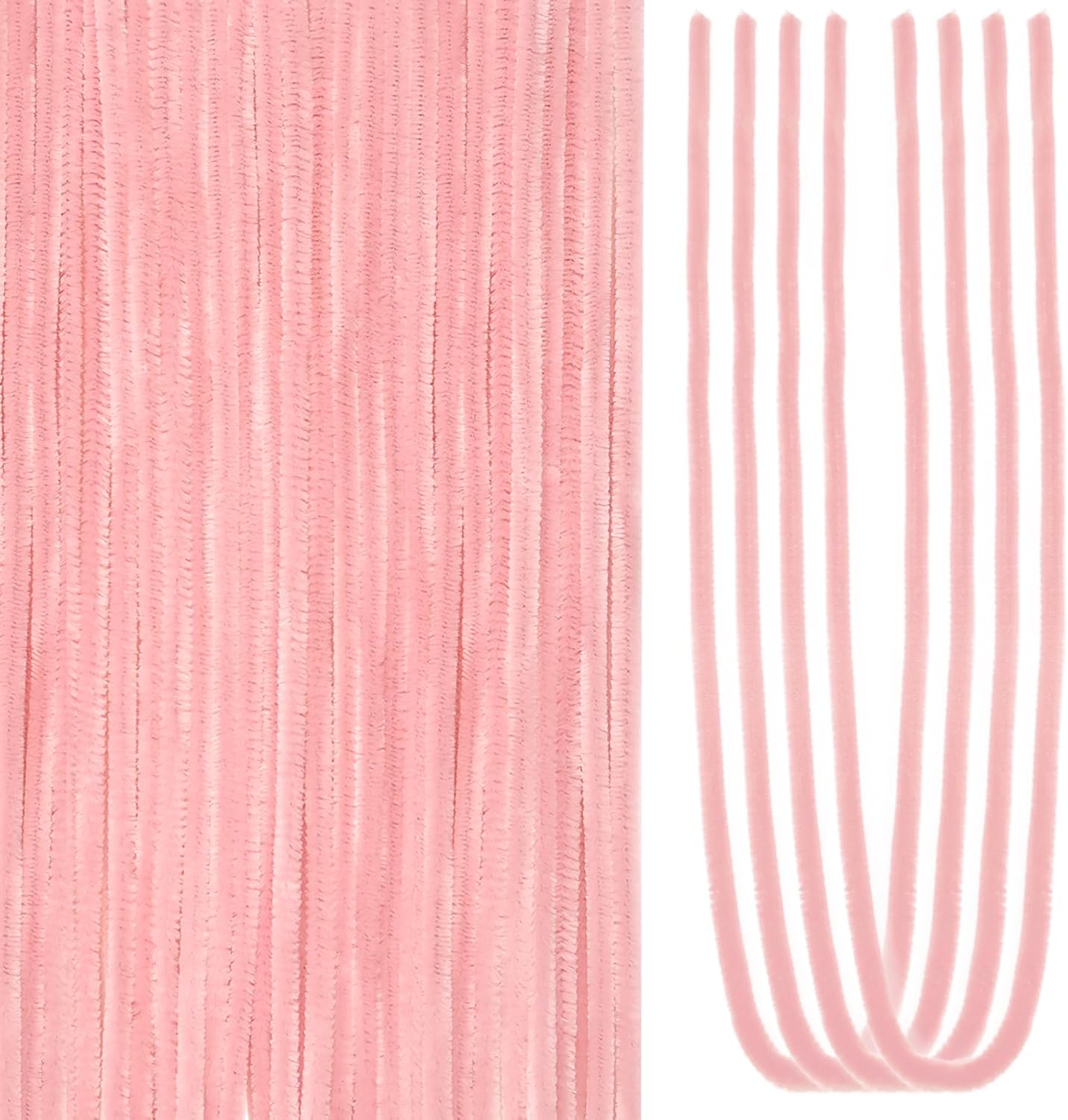 TOAOB 100pcs Long Pipe Cleaners Peach Pink Overlength Chenille Stems 24 Inch Fuzzy Sticks Craft Supplies for DIY Art Craft Projects Home Decorations