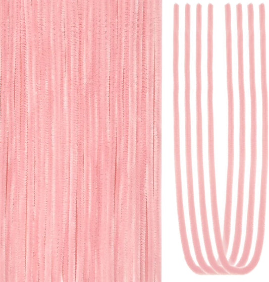 TOAOB 100pcs Long Pipe Cleaners Peach Pink Overlength Chenille Stems 24 Inch Fuzzy Sticks Craft Supplies for DIY Art Craft Projects Home Decorations