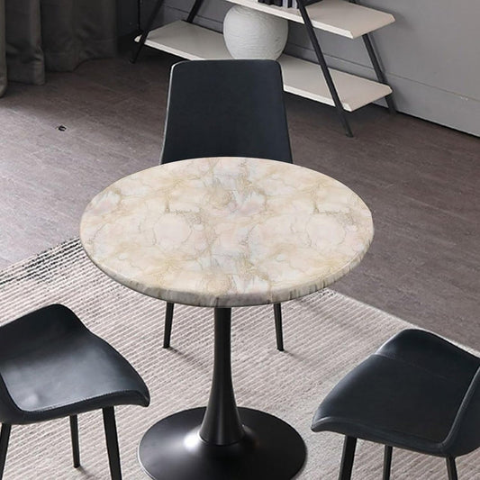 Fitted Table Cloths Round, Light Pink Marble Texture Pattern Printed on Spill Resistant Table Decor, for Kitchen Decor and Accessories Fit for 28" Table
