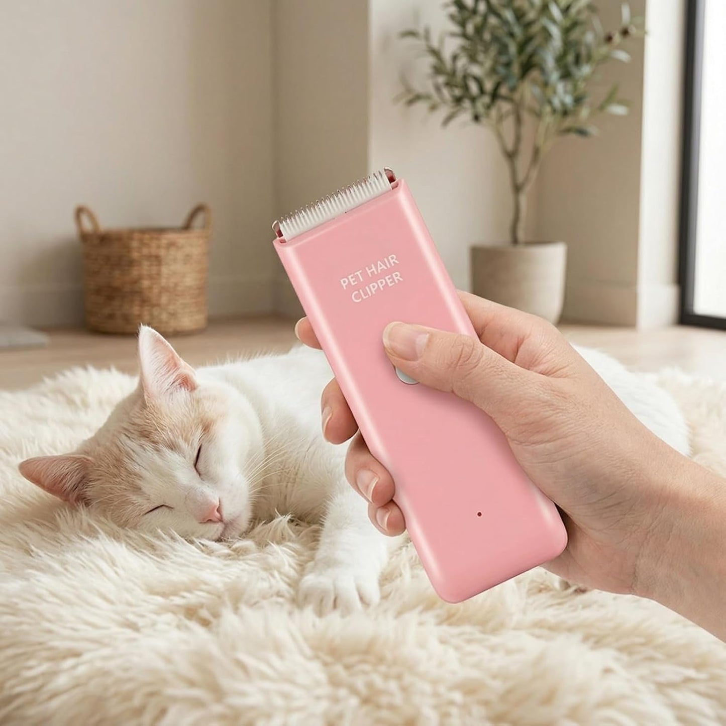 Handy Pet Hair Trimmers Recommended By The Vet,Super Quiet Long Lasting Powerful Dog Clippers(Waterproof USB Rechargeable Grooming Shavers for Dogs and Cats with Matted Coats) Pink