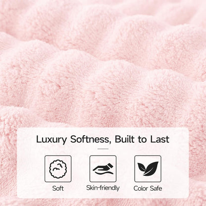 REDKISS Soft Bath Towel Sets 8-Piece, Microfiber Quick Dry & Absorbent, 35x70 in Large Bath Sheet 14x30 in Hand Towel, 12x12 in Washcloth, Pink Bathroom Towel Set