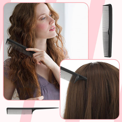 6 Pieces Detangling Styling Comb Set for Women and Men - Hair Brush for Straight, Curly, and All Hair Types(Pink)