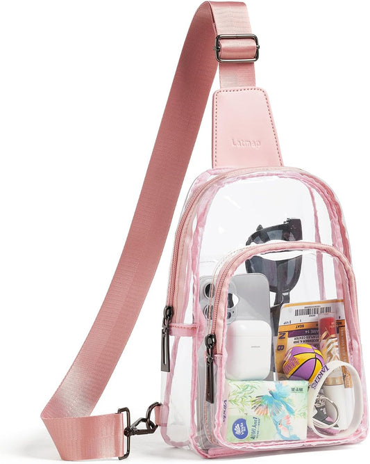 LATMAP Clear Bag for Stadium Events, Clear Purse for Women Stadium Crossbody Bag, Transparent Bag for Concerts Sports