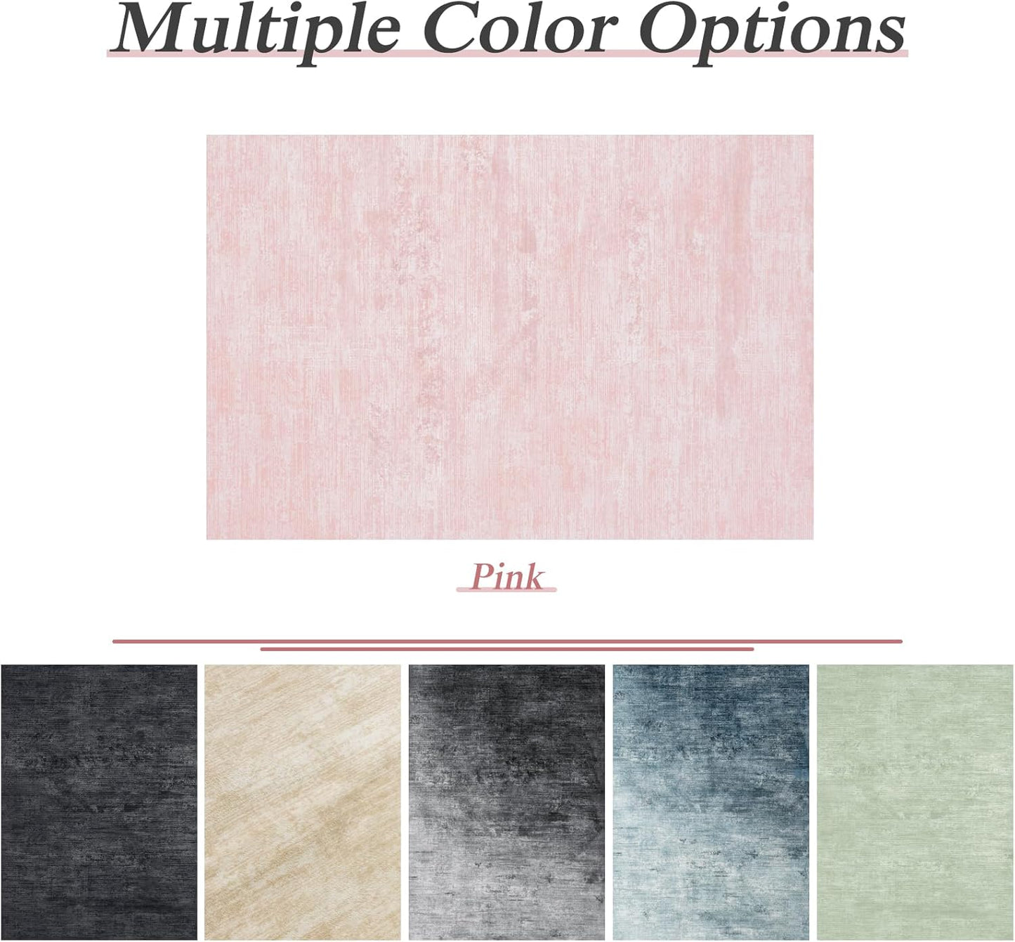 LIANLAM Washable Rug 8x10 Area Rugs for Living Room - Stain Resistant Non-Slip Backing Boho Rug for Bedroom,Durable & Ultra-Thin Vintage Large Area Rug(8x10,Pink)
