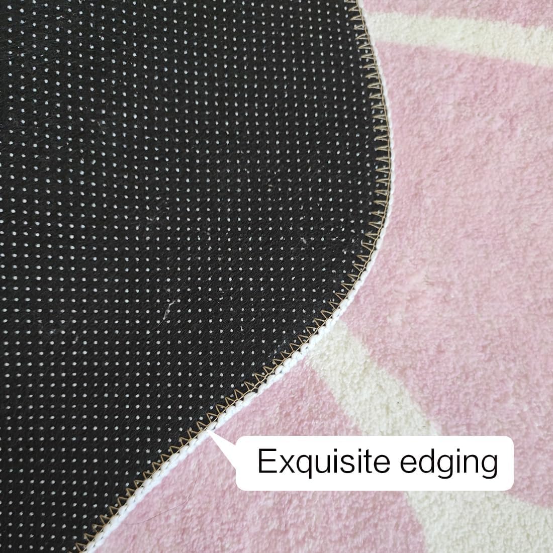 Flower Shaped Round Area Rug,Washable Round Soft Floral Area Rugs for Living Room Girls Bedroom Fluffy Circle Nonslip Circular Indoor Floor Mat for Entryway Kitchen-31.5" Round,Pink