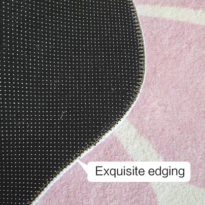 Flower Shaped Round Area Rug,Washable Round Soft Floral Area Rugs for Living Room Girls Bedroom Fluffy Circle Nonslip Circular Indoor Floor Mat for Entryway Kitchen-31.5" Round,Pink