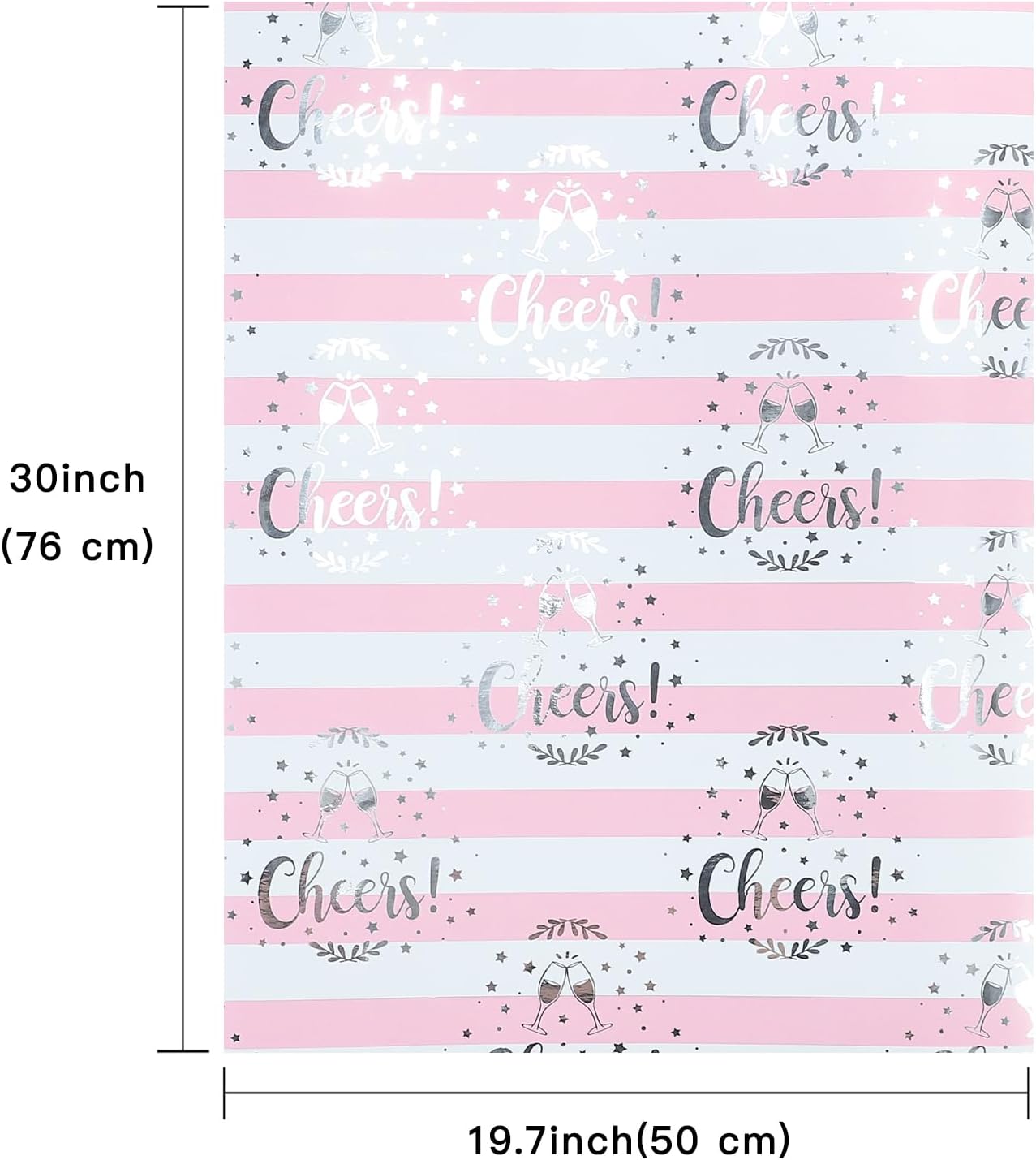 WRAPAHOLIC Pink Wrapping Paper - 12 Sheets Rose Gold and Pink Design Folded Flat for Wedding, Bridal Shower, Girls Birthday - 19.7 Inch x 30 Inch Per Sheet