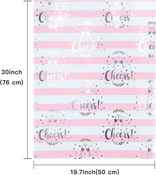 WRAPAHOLIC Pink Wrapping Paper - 12 Sheets Rose Gold and Pink Design Folded Flat for Wedding, Bridal Shower, Girls Birthday - 19.7 Inch x 30 Inch Per Sheet
