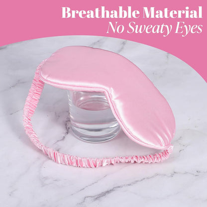 20 Pcs Silk Sleep Eye Mask for Sleeping Adjustable Elastic Strap Blackout Smooth Soft Eye Covers No Pressure Sleep Mask for Women and Men Comfortable Blindfolds(Pink)