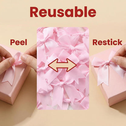Pink Gift Wrap Bows – 50pcs 3.3 Inch Elegant Satin Bows for Gift Wrapping, Wedding Decor, Baby Shower, Party Decorations, Birthday, Christmas, Anniversary, DIY Crafts, Gift Bags