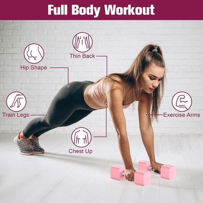 Hezeyferg 22LB 26.4LB 30.8LB Adjustable Dumbbells Set, Adjustable Weight Dumbbells with Multiple Levels, Hand Weights Sets for Women/Men Home Gym Full Body Workout