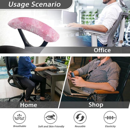Cherry Blossom Gaming Chair Arm Rest Covers, 2 Pcs Floral Office Chair Arms Slipcovers with Elastic Band, Comfy Stretchable Polyester Office Chair Armrest Covers, Pink