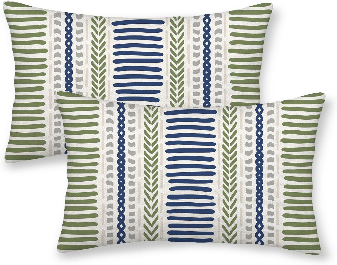 Pink Sage Green Pillow Covers 18x18 Inch 2 Pcs Boho Preppy Polka Dots Striped Decor Throw Pillows Modern Geometric Outdoor Farmhouse Decoration Pillowcase Linen Cushion Cover for Couch Sofa