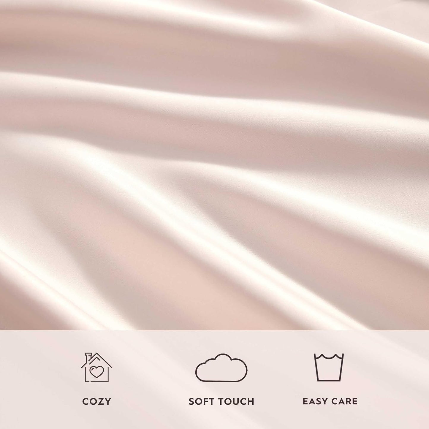 Laura Ashley - Queen Sheet Set, 100% Soft & Silky Smooth Satin Bed Sheets, Deep Pockets, Bedding with Matching Fitted Sheet & Pillowcases (Bliss Pink)