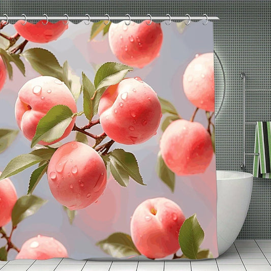 Pink Peach Shower Curtain Waterproof Luxury Weighted Polyester Cloth Bath Curtains Equipped with C-Shaped Hook Easy to Hang Bathroom Shower Curtain 70.8 X 70.8 in