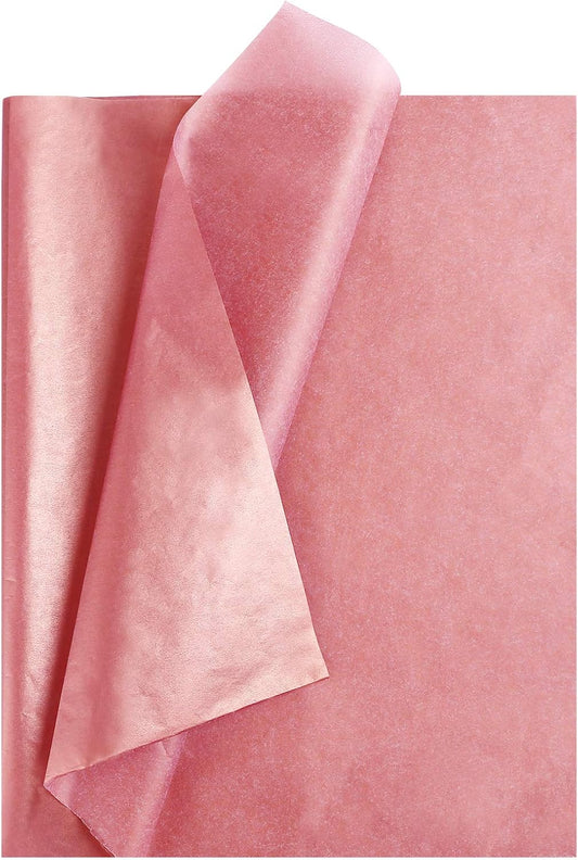 Naler 60 Sheets 14x20 in Rose Gold Tissue Paper for Gift Bags, Coral Tissue Paper Bulk for Gift Bags Art Craft Flower Pom Pom Wedding Birthday Christmas Decorations