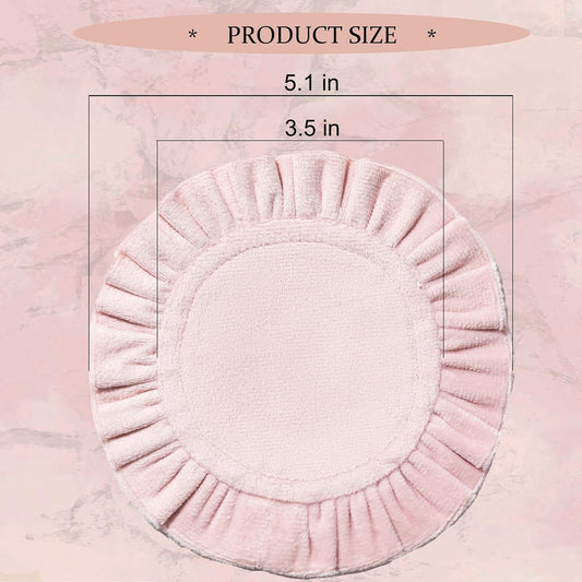 5 Inch Round Ruffle Velvet Coaster, Tabletop Protection, Coffee Table & Bar Decoration, Drink Coasters Suitable for Home Dining Tables & Kitchen Accessories Set of 4, Pink