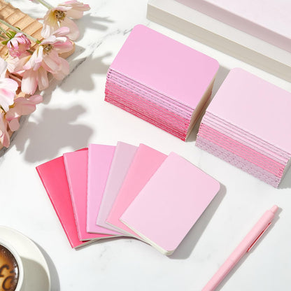Outus 36 Pcs Pocket Notebook Mini Journal 2.5" x 4" Kraft Paper Mini Notepad Bulk Softcover Pocket Notepad Memo Diary Subject Notebooks for Student Travel School (Pink,Blank Cover)