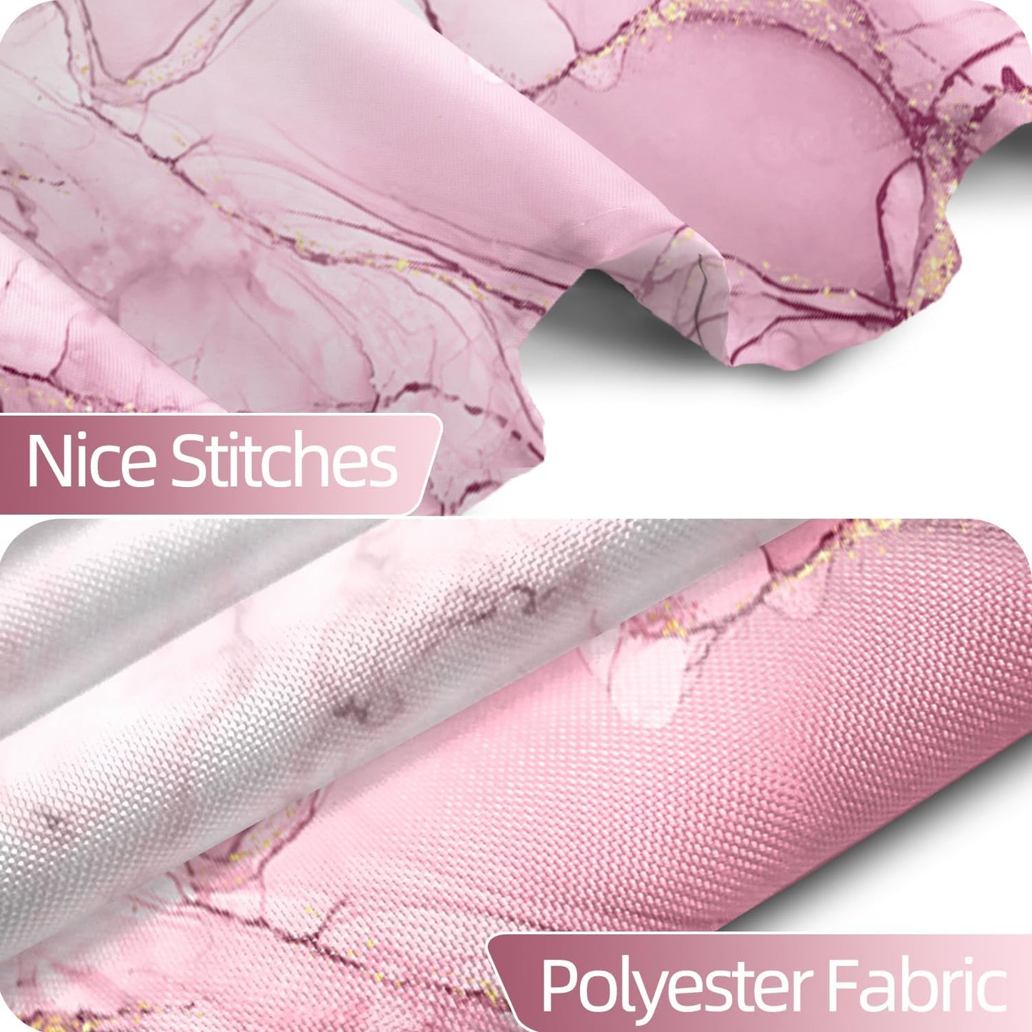 Pink Shower Curtain, Abstract Marble Shower Curtain for Bathroom Waterproof Fabric Shower Curtain Set with Hooks 72x72 inches