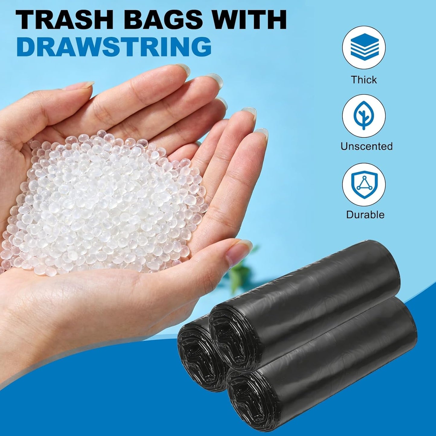 uxcell 80 Count Trash Bags with Drawstring, 5.2 Gallon 20" Garbage Bags, Unscented Bathroom Trash Can Bin Liners Tear-Free Design for Home Office Kitchen Living Room Bedroom Car, Pink