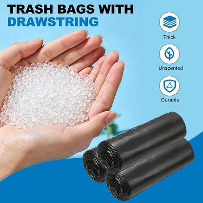 uxcell 80 Count Trash Bags with Drawstring, 5.2 Gallon 20" Garbage Bags, Unscented Bathroom Trash Can Bin Liners Tear-Free Design for Home Office Kitchen Living Room Bedroom Car, Pink