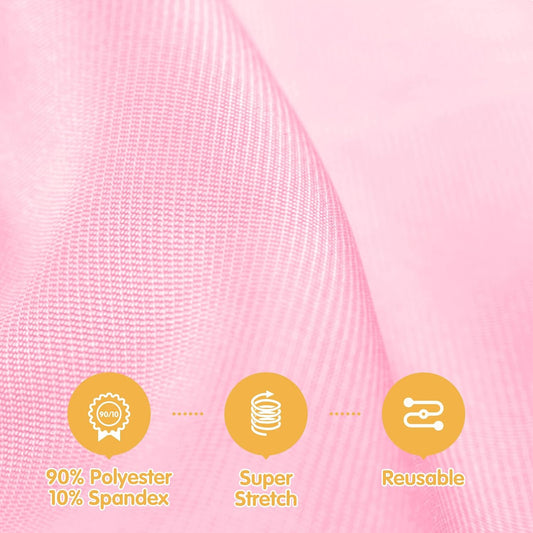 BRILLMAX 6 Pack Pink Spandex Table Covers for 6 Ft Rectangle Tables - 180 GSM Thick Stretch Tablecloth Fitted, Reinforced Foot Pockets, Wrinkle Free Cloth for Wedding Banquet Party Trade Show