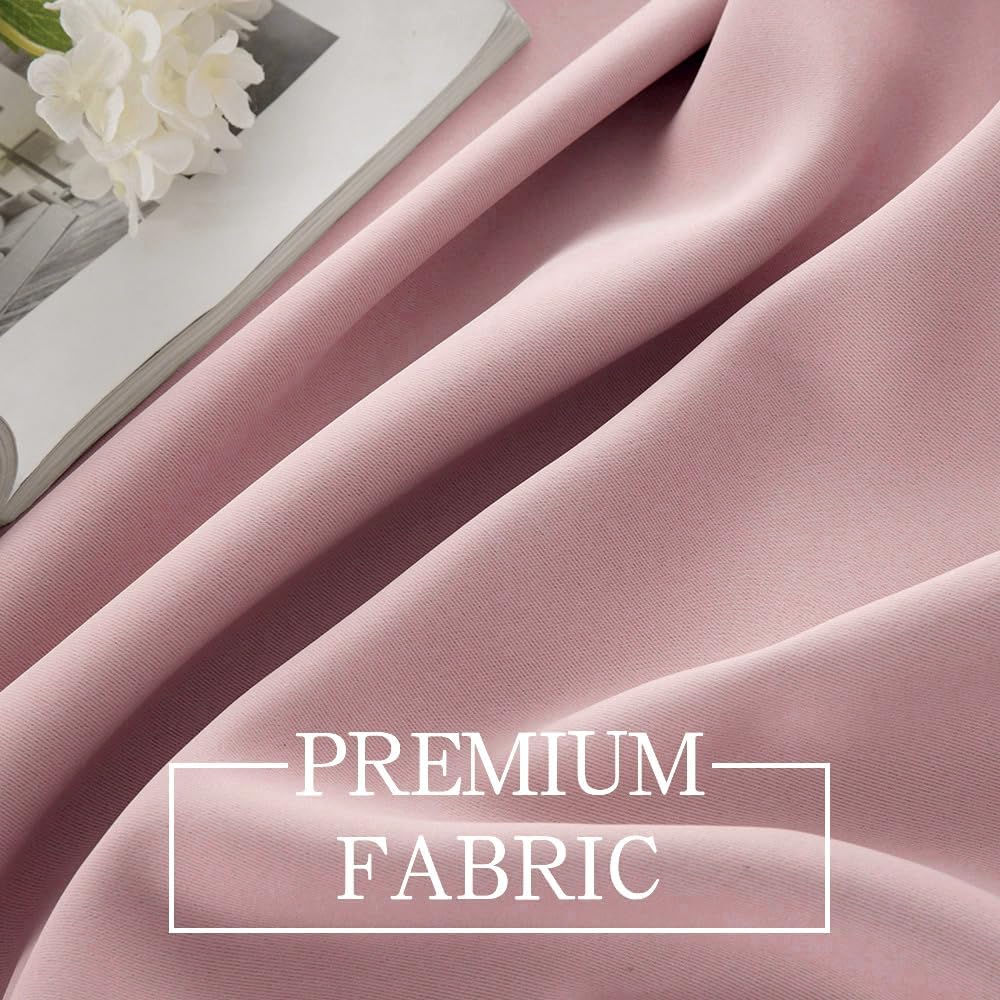 MIULEE Spring Blackout Window Valance for Bedroom Kitchen Bathroom Living Room Darkening Rod Pocket Curtain Valance, Thermal Insulated Window Treatment 1 Panel, 52 x 18 Inches, Light Pink