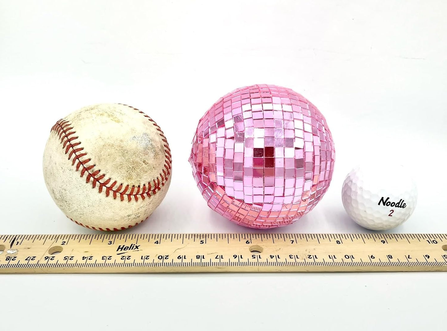 Pink Mosaic Mirror Ball | 3.5” Acrylic Disco Ball Ornament | Decorative Bowl Filler or Centerpiece Accent | Larger Than Baseball