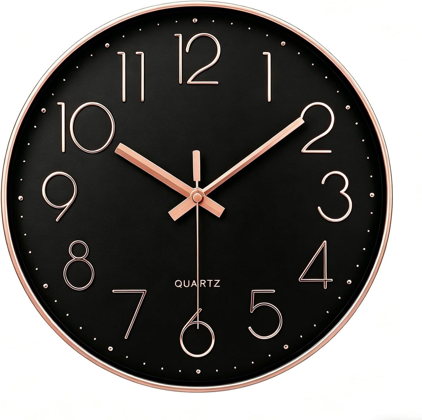 jomparis Rose Gold Wall Clock for Grils Womens Silent Non-Ticking Clock Decorative for Bedroom Office