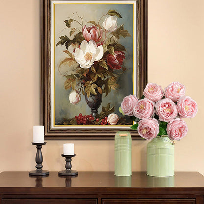 4 Pcs Real Touch Peonies Artificial Flowers, 3.5'' Big Bloom Austin Rose Peony Latex Fake Flower with Stems for Wedding Bouquet Party Valentines Arrangement Home Kitchen (Light Pink)