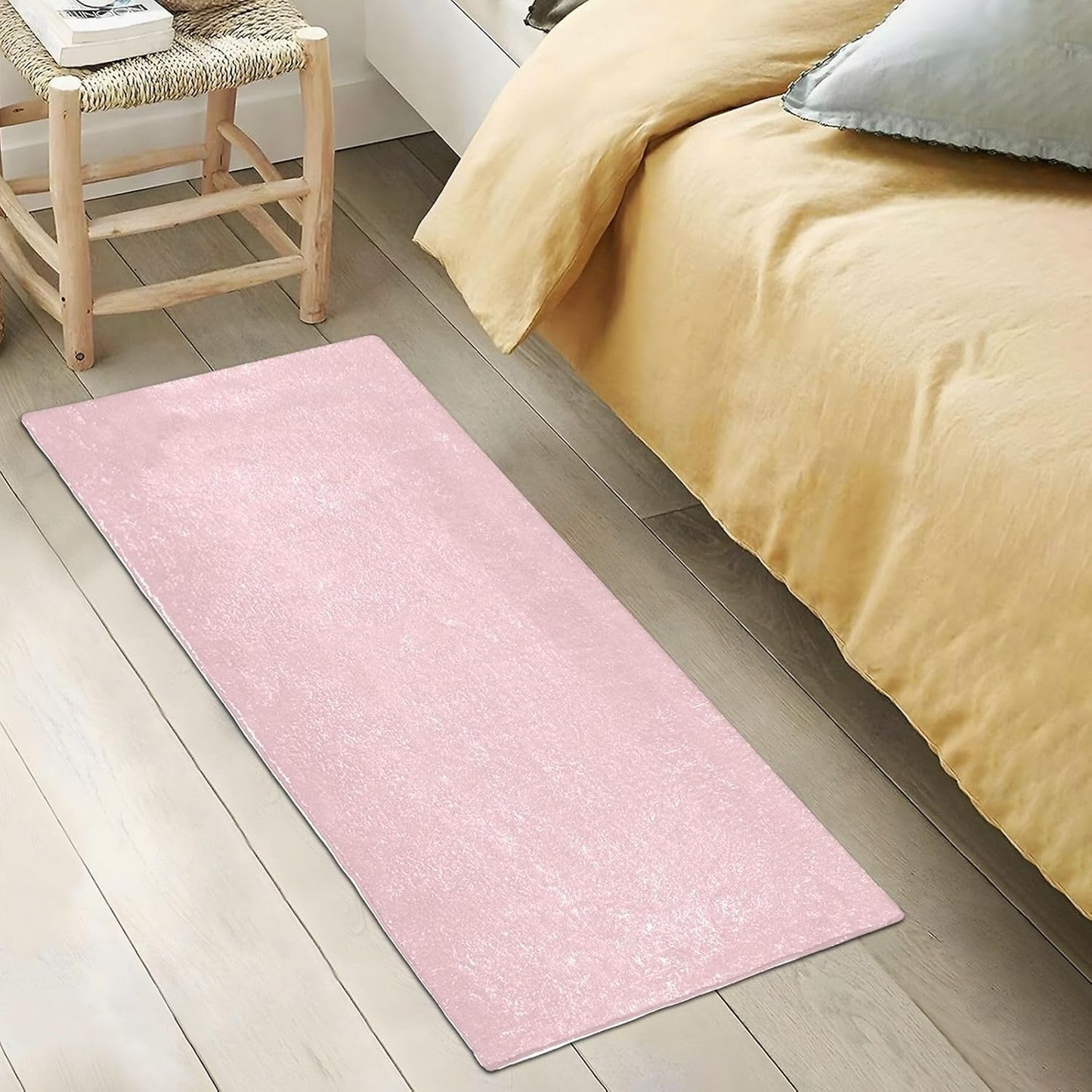 Plain Pink Solid Color Bath Mat, Dry Quickly Non Slip Absorbent Bath Rug, Soft Living Room Bedroom Home Floor Mats, Bath Mats for Bathroom, Tub and Shower 20" x 39"